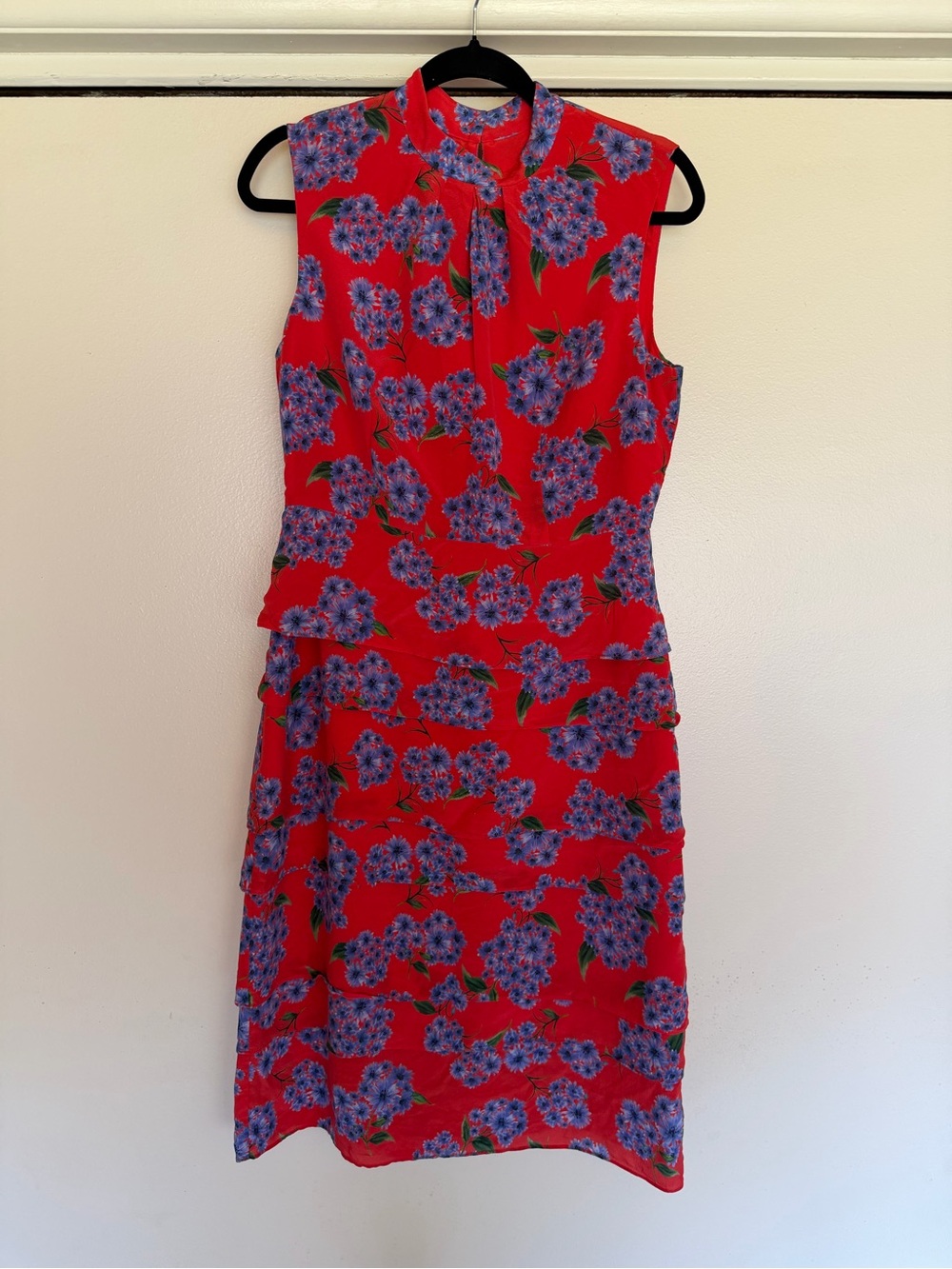 Hobbs London Floral Sleeveless Dress in Red and Blue